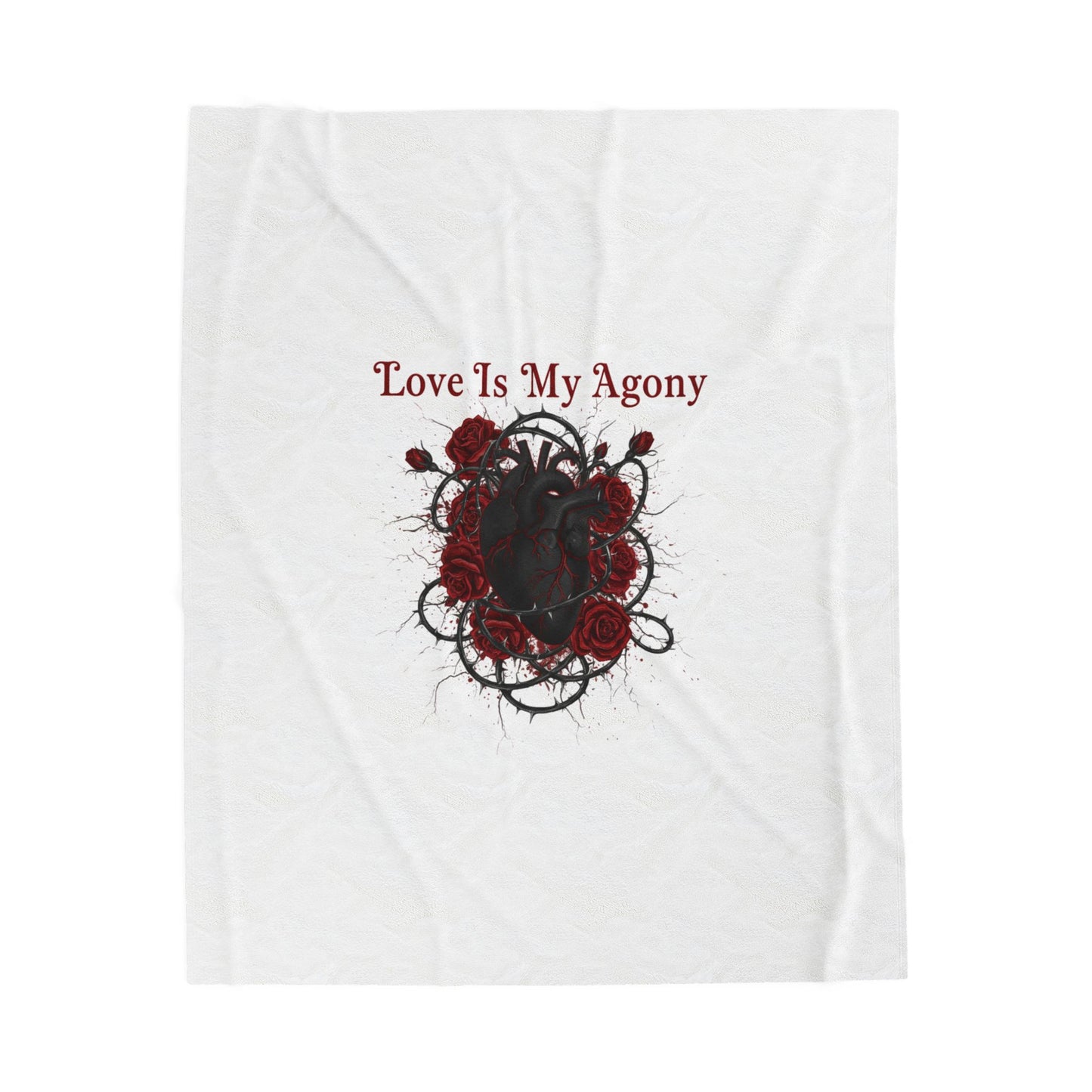 Love Is My Agony Velveteen Blanket | Dark Romance, Goth Valentine