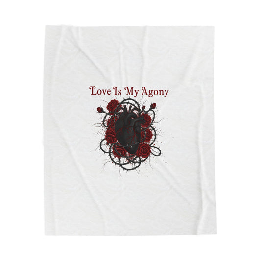 Love Is My Agony Velveteen Blanket | Dark Romance, Goth Valentine