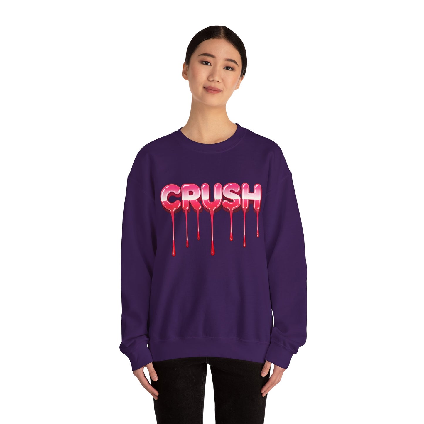 Dripping Pink 'CRUSH' Graphic sweater | Candy Heart Typography Tee