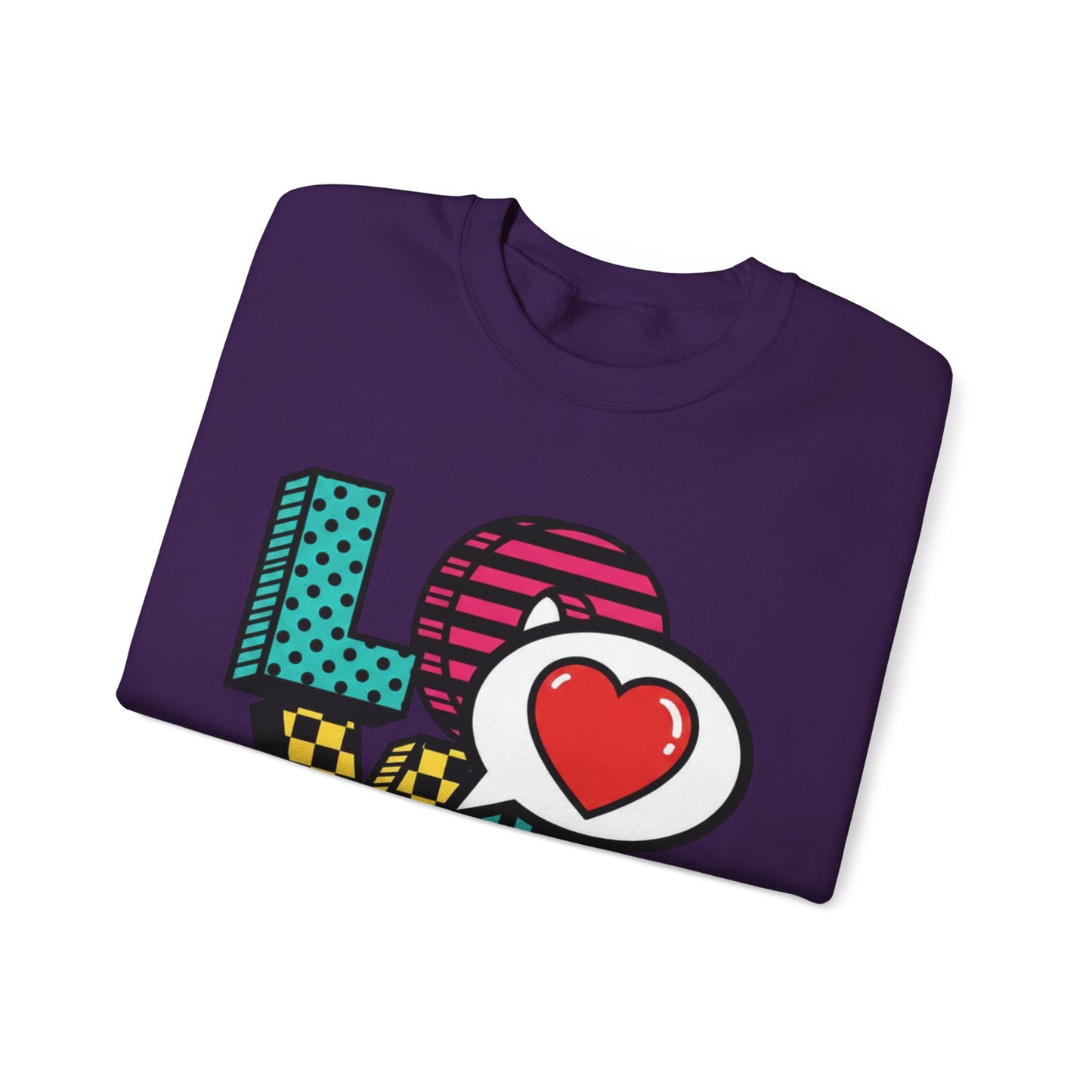 Pop Art LOVE Heart Sweater | Graphic Typography crewneck