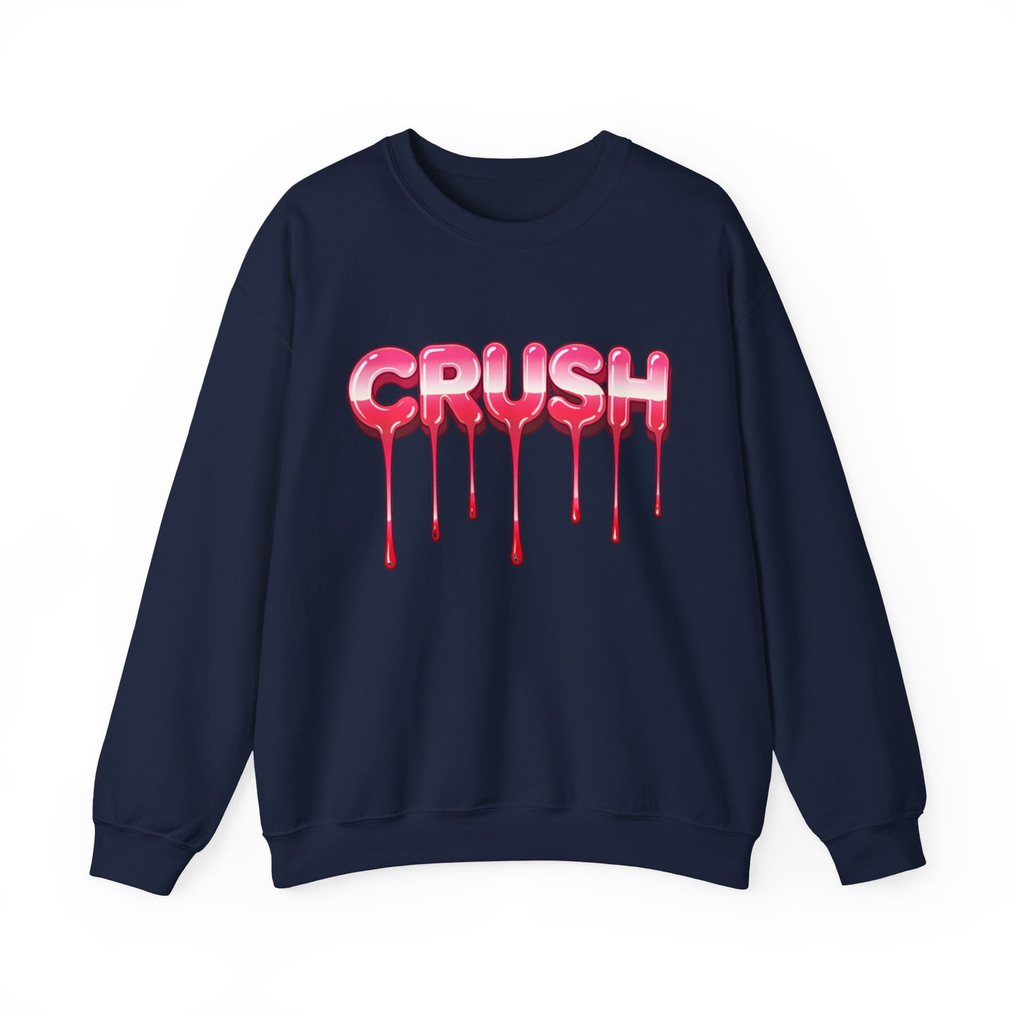 Dripping Pink 'CRUSH' Graphic sweater | Candy Heart Typography Tee
