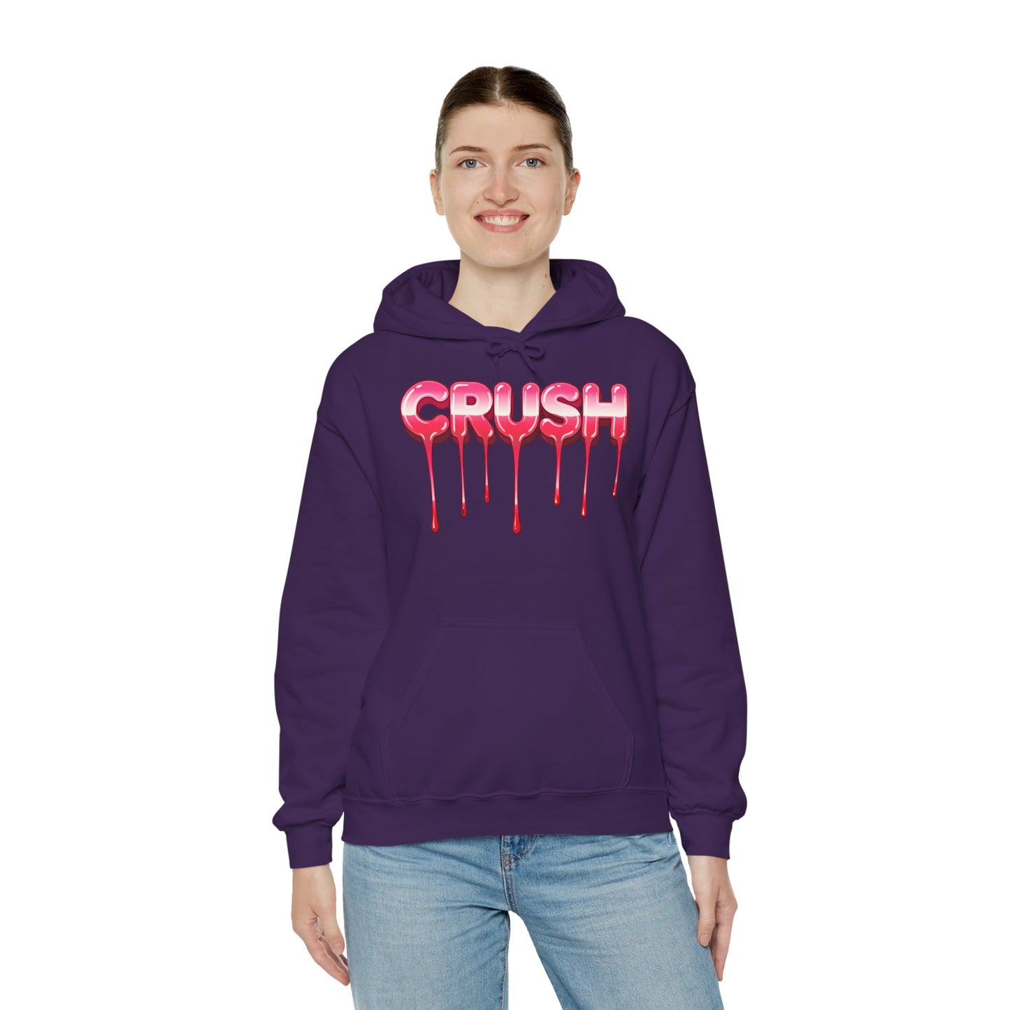 Dripping 'CRUSH' Graphic Hoodie | Candy Pink Drip Lettering