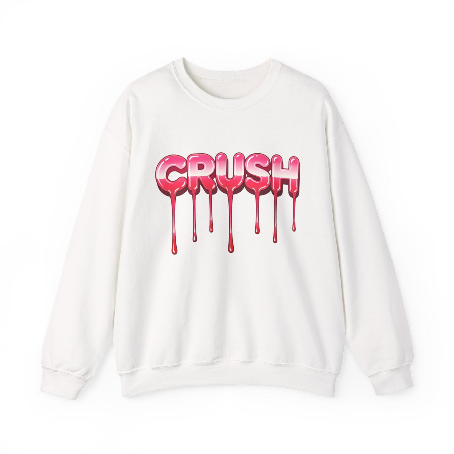 Dripping Pink 'CRUSH' Graphic sweater | Candy Heart Typography Tee