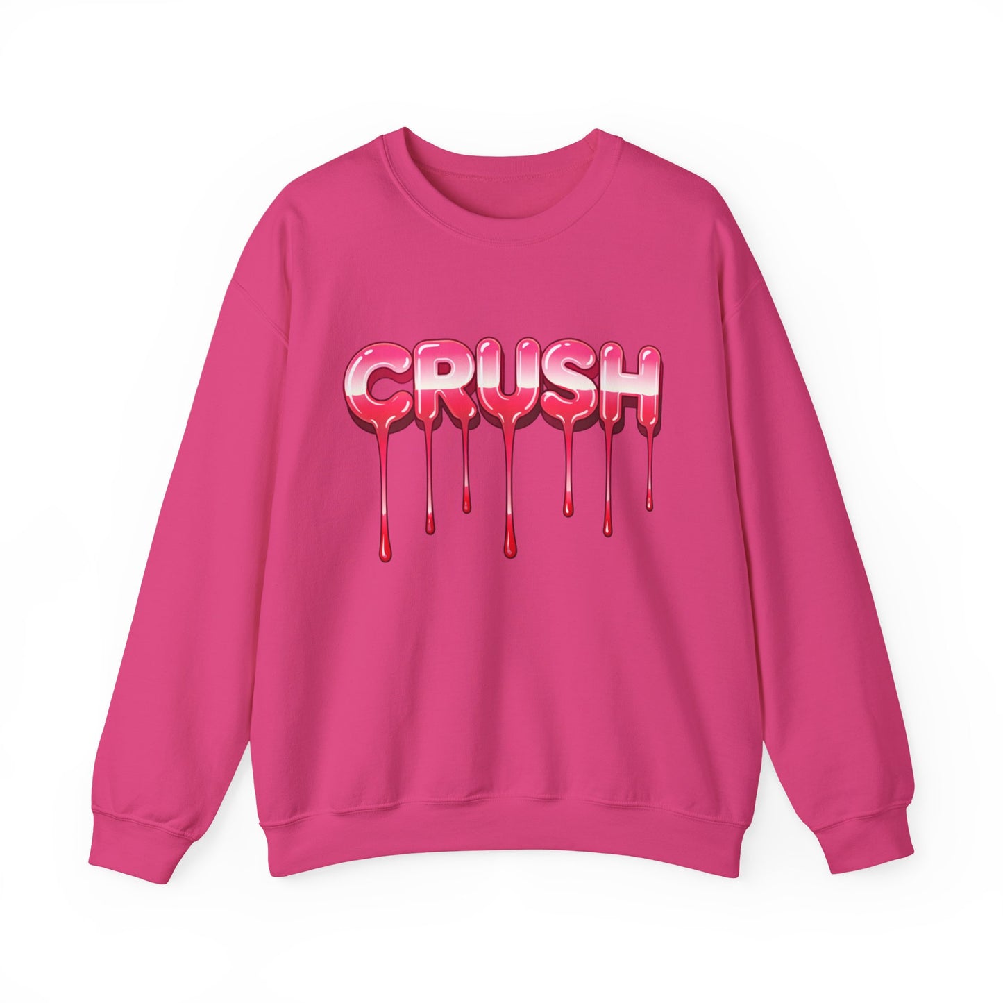 Dripping Pink 'CRUSH' Graphic sweater | Candy Heart Typography Tee
