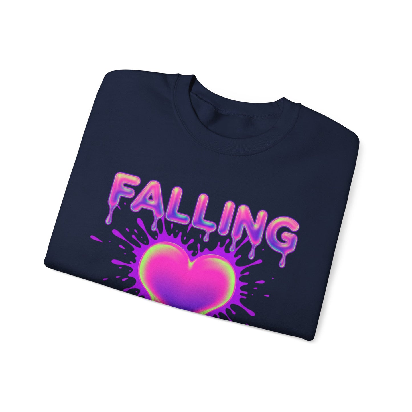 Falling Drip Heart Sweater | Neon Pink Purple Splash