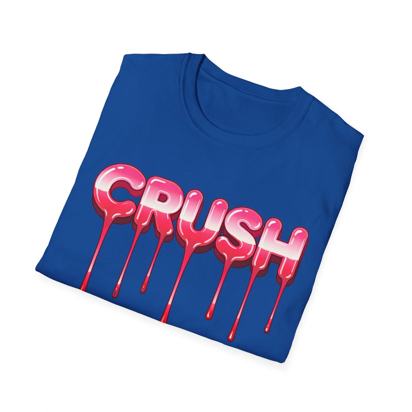 Dripping Pink 'CRUSH' Graphic T-Shirt | Candy Heart Typography Tee