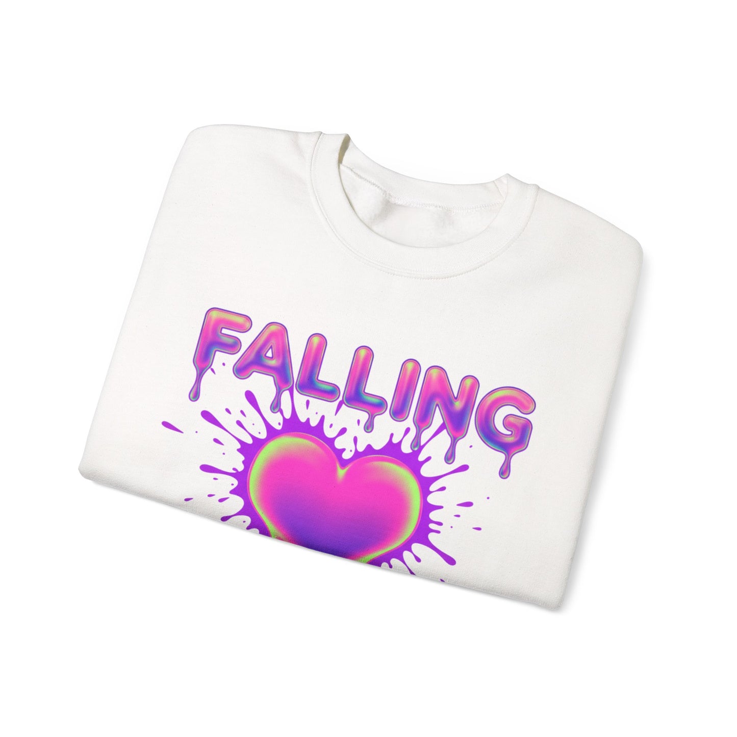 Falling Drip Heart Sweater | Neon Pink Purple Splash