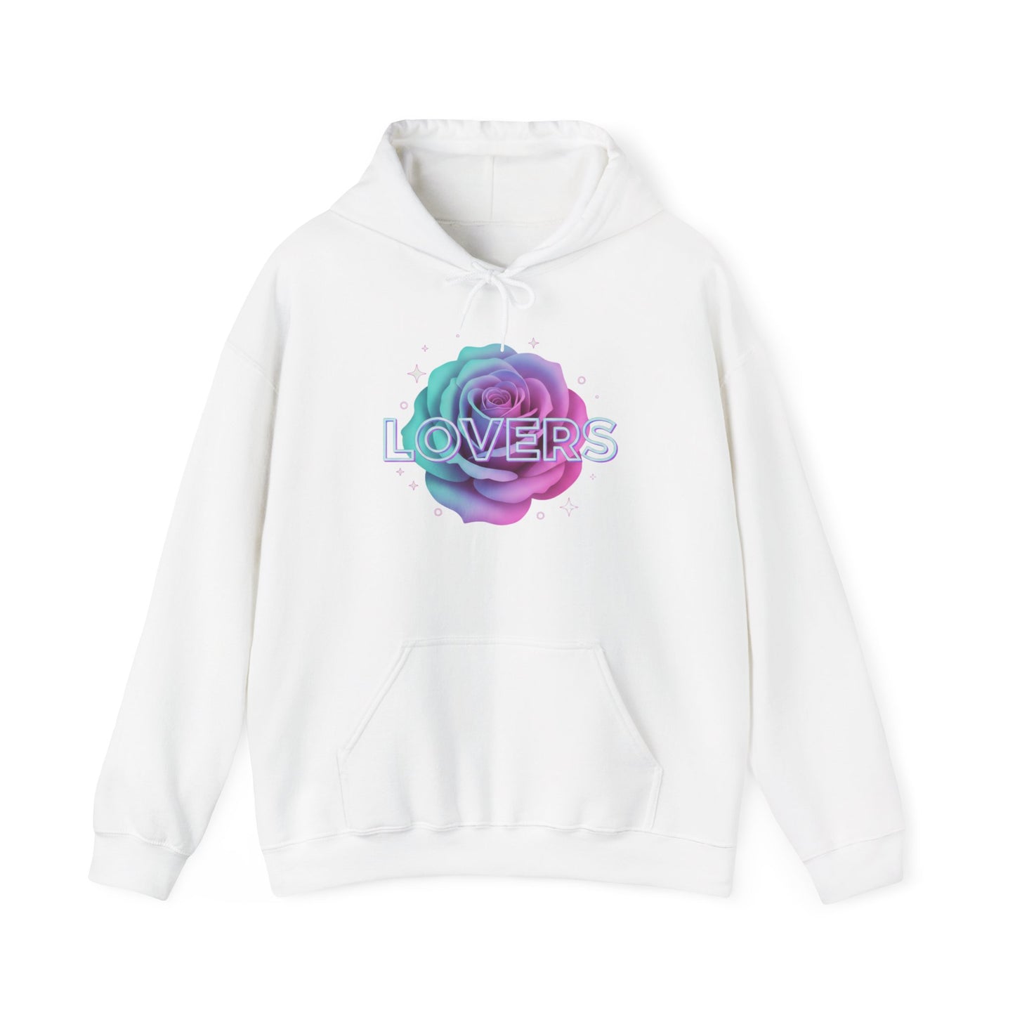 Gradient Rose Lovers Hoodie | Pastel Floral Typography