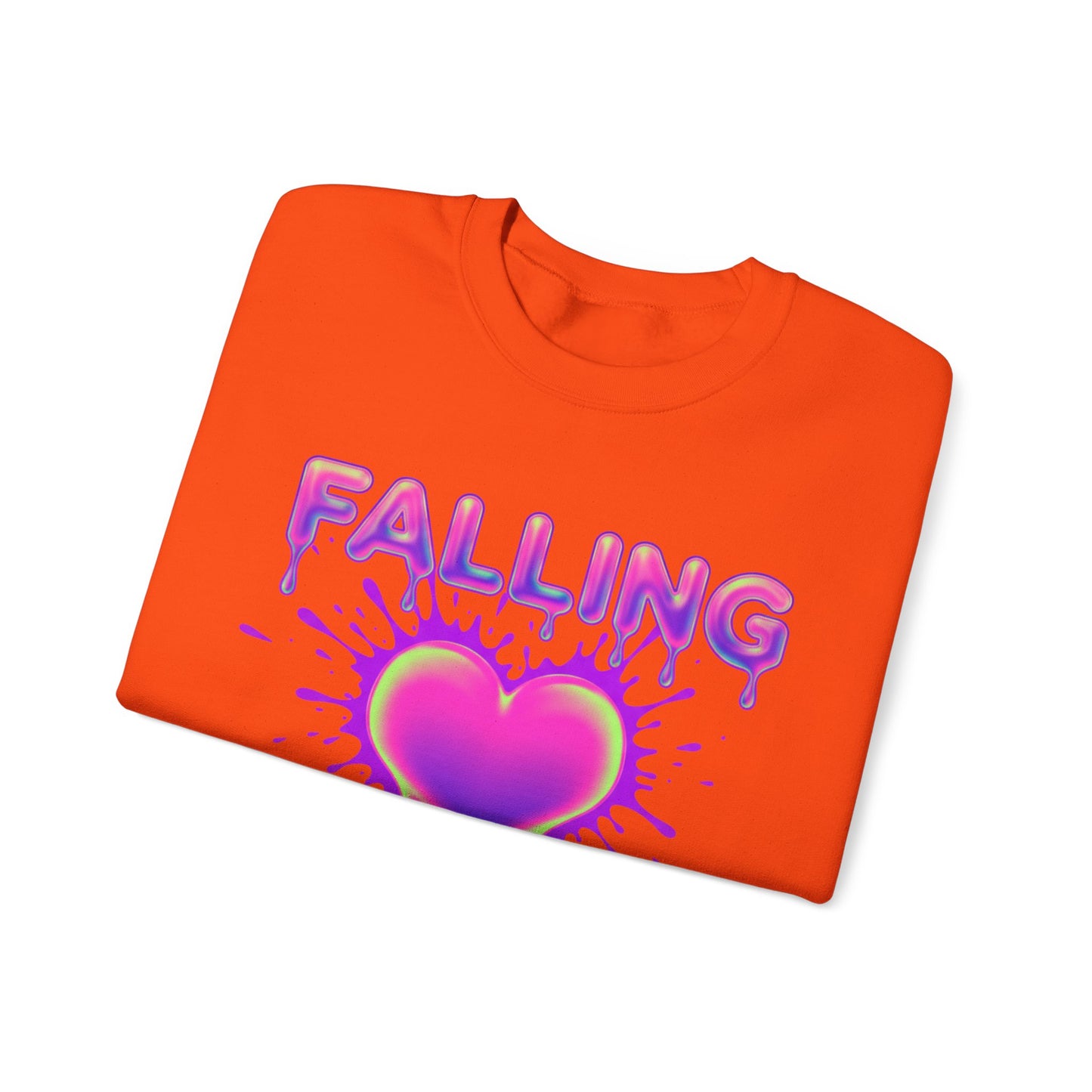 Falling Drip Heart Sweater | Neon Pink Purple Splash