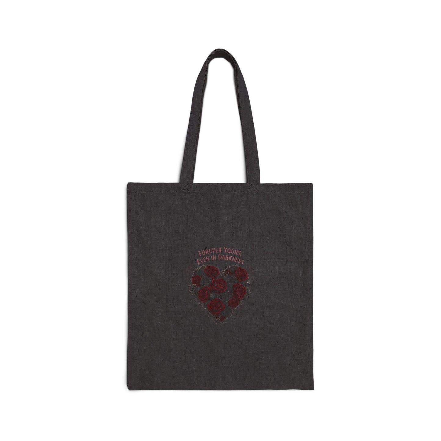 Dark Rose Heart Tote | goth valentine, emo love canvas tote