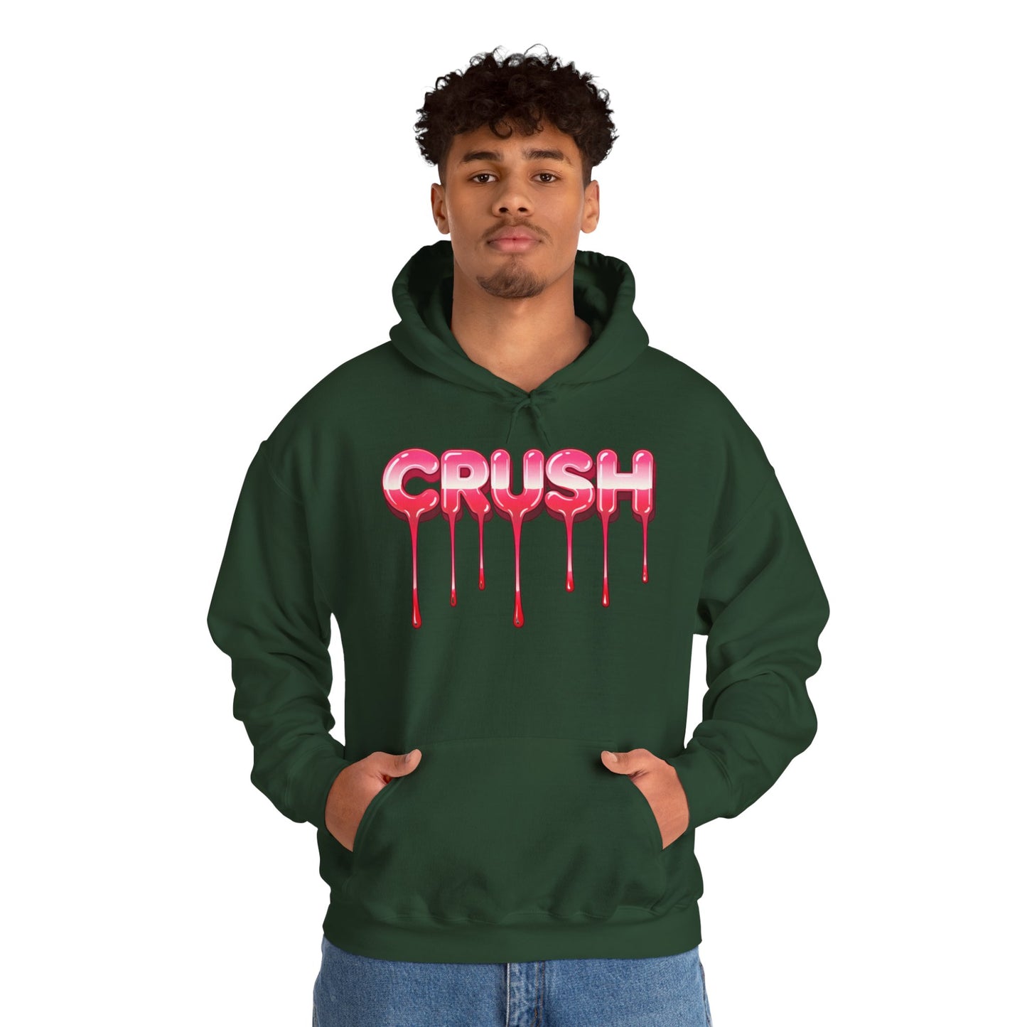 Dripping 'CRUSH' Graphic Hoodie | Candy Pink Drip Lettering