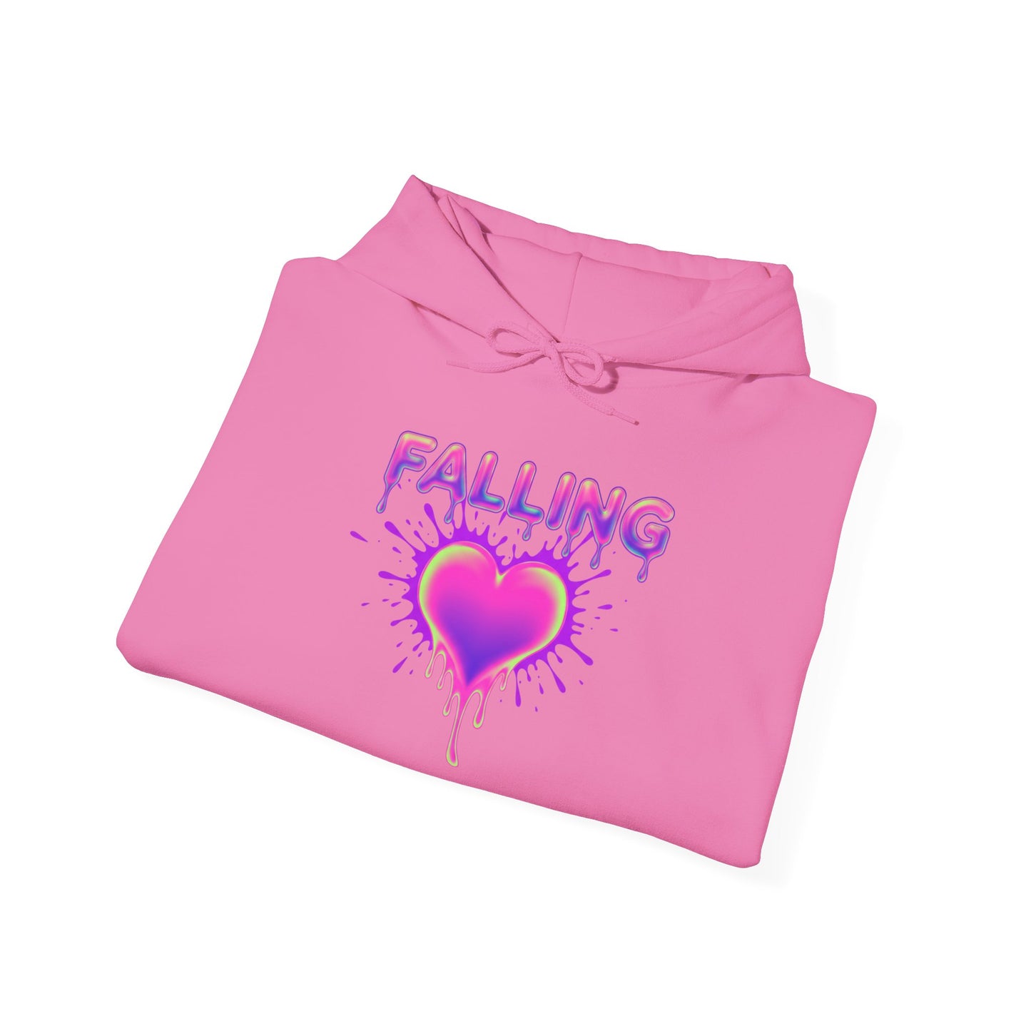 Falling Dripping Heart Hoodie | Pink Purple Splash Graphic