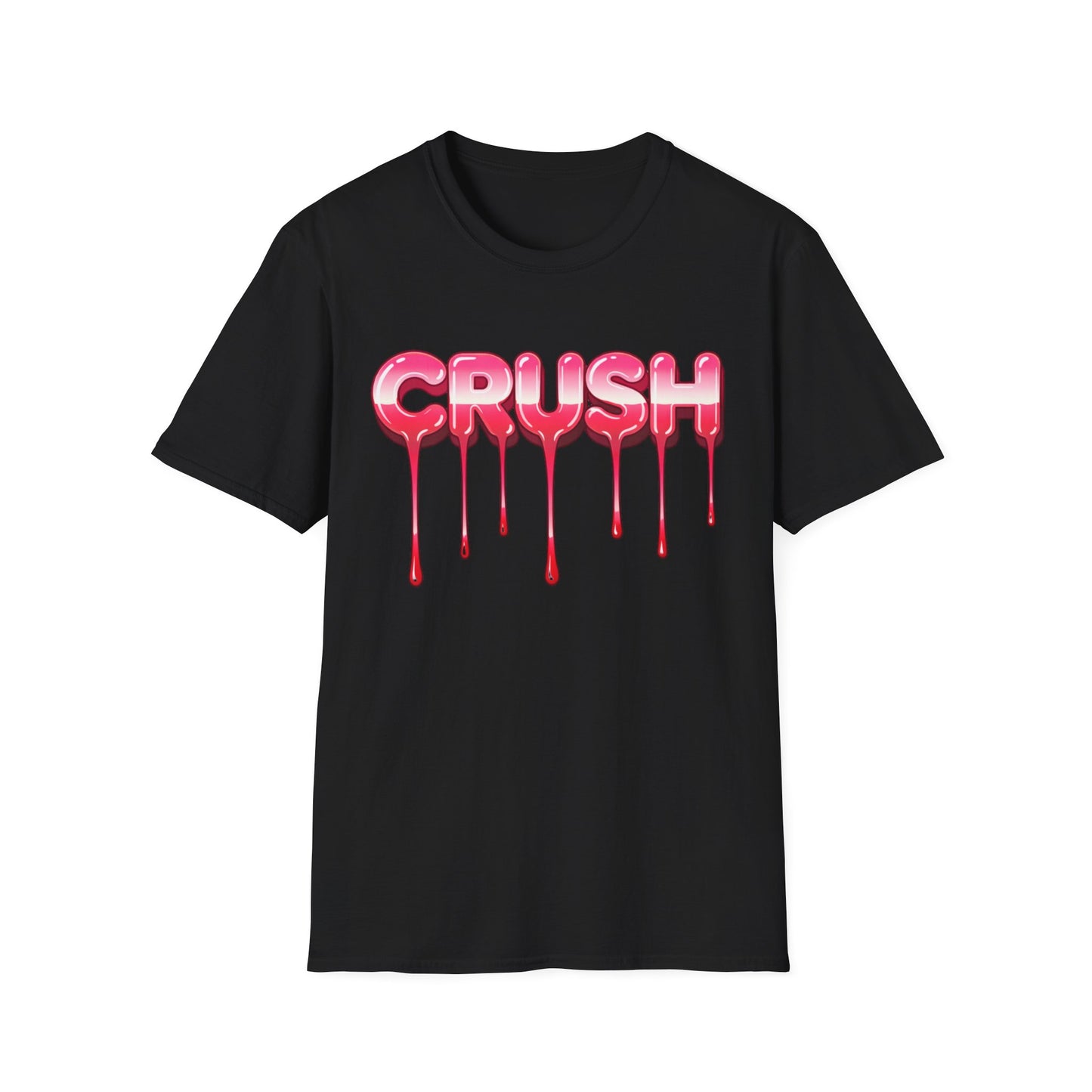 Dripping Pink 'CRUSH' Graphic T-Shirt | Candy Heart Typography Tee
