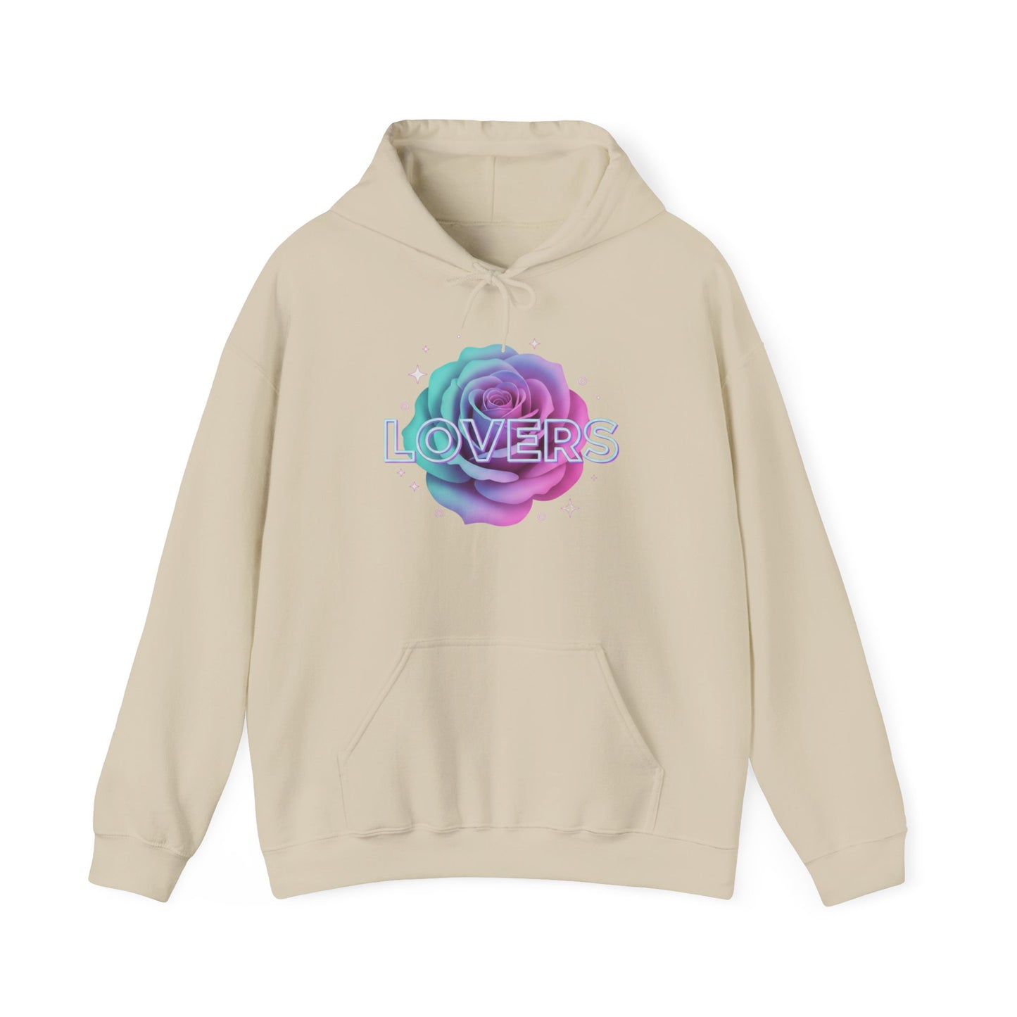 Gradient Rose Lovers Hoodie | Pastel Floral Typography