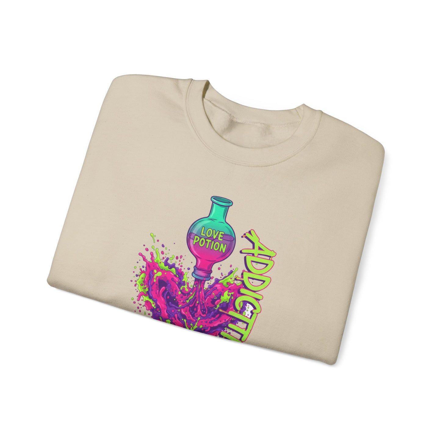 Love Potion Heart Splash Sweater | Addictive Neon Potion Design