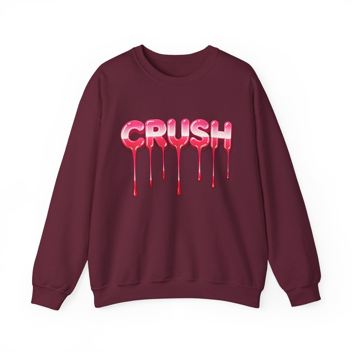 Dripping Pink 'CRUSH' Graphic sweater | Candy Heart Typography Tee