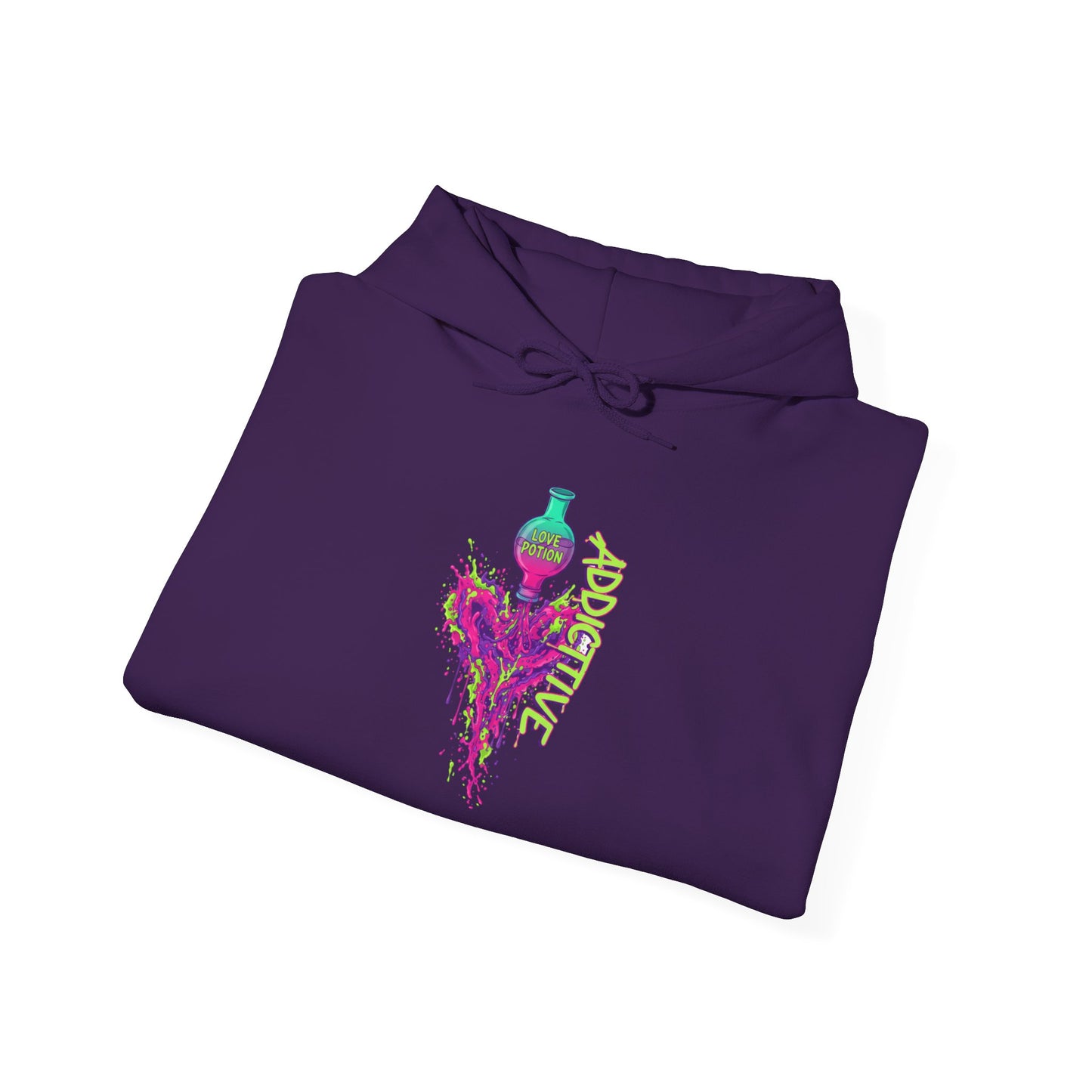 Love Potion Heart Splash Hoodie | Addictive Neon Potion Design