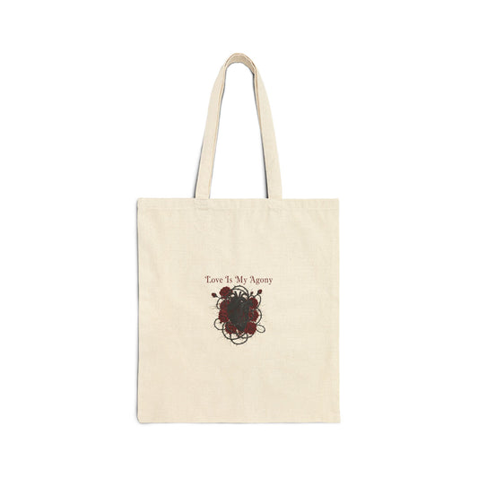 Take To My Agony Tote | Goth Valentine, Dark Romance Black Rose