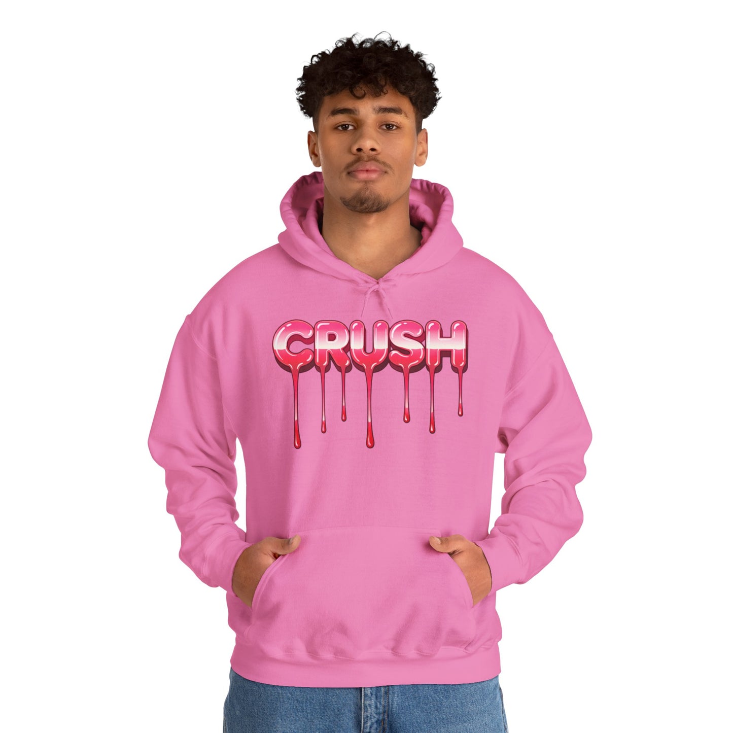 Dripping 'CRUSH' Graphic Hoodie | Candy Pink Drip Lettering