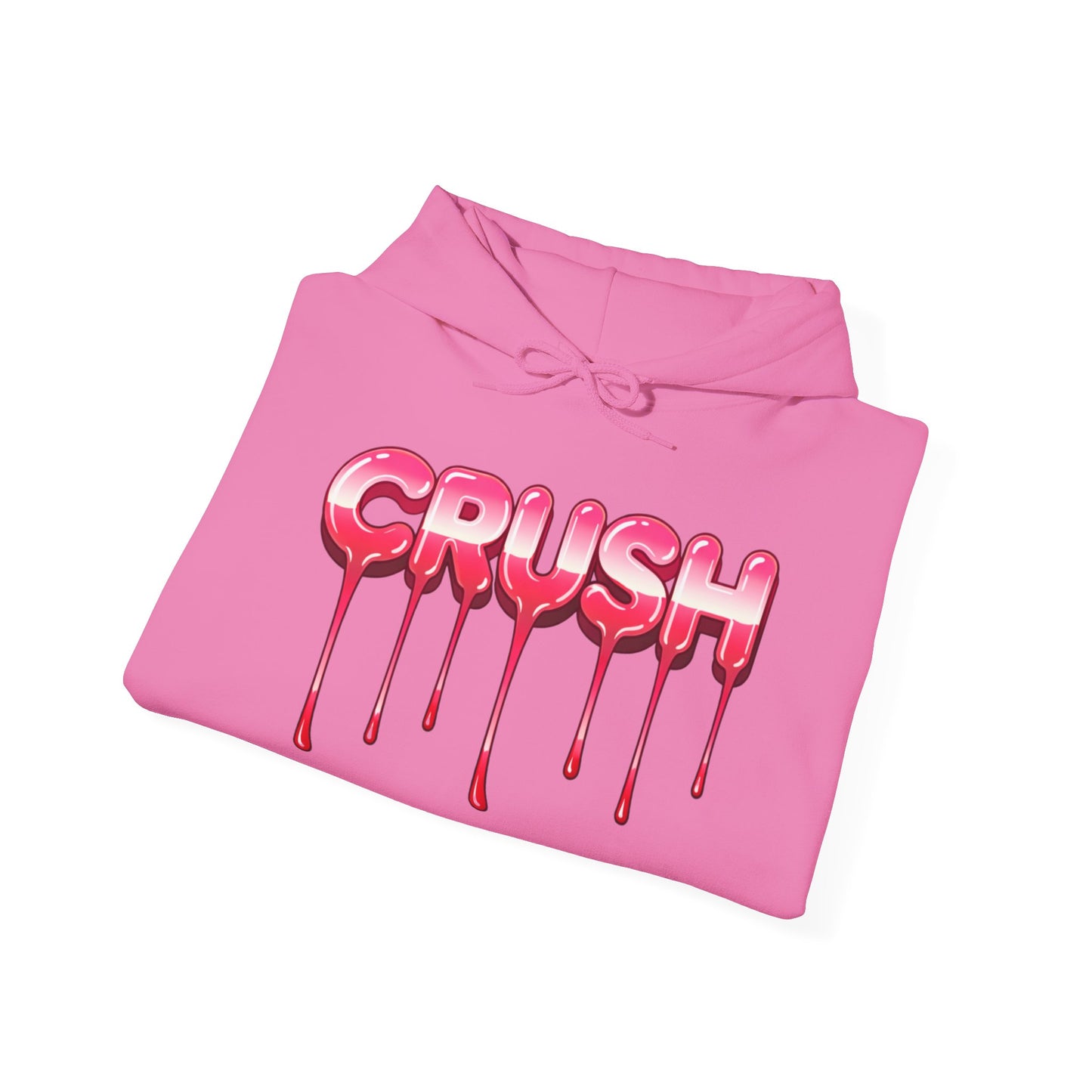 Dripping 'CRUSH' Graphic Hoodie | Candy Pink Drip Lettering