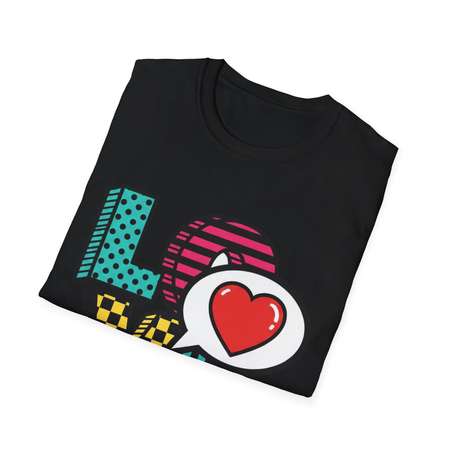 Pop Art LOVE Heart T-Shirt | Graphic Typography Tee
