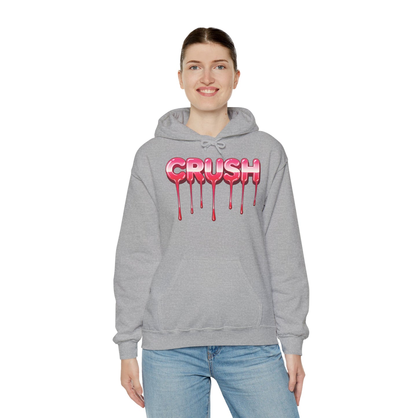Dripping 'CRUSH' Graphic Hoodie | Candy Pink Drip Lettering