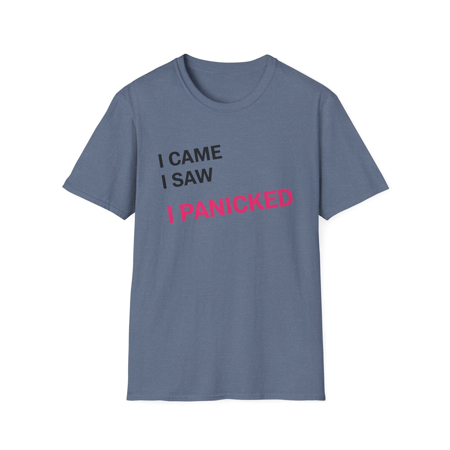 I Came I Saw I panicked Unisex Softstyle T-Shirt