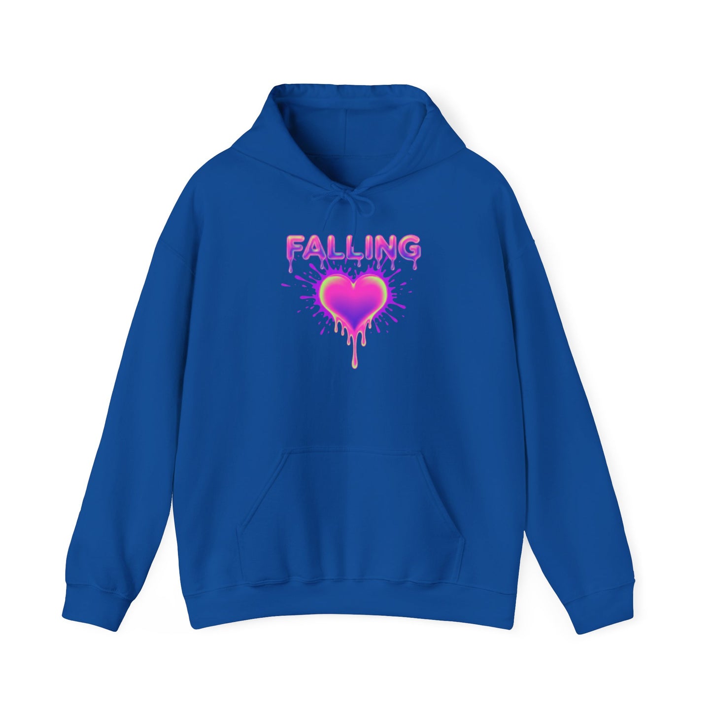 Falling Dripping Heart Hoodie | Pink Purple Splash Graphic