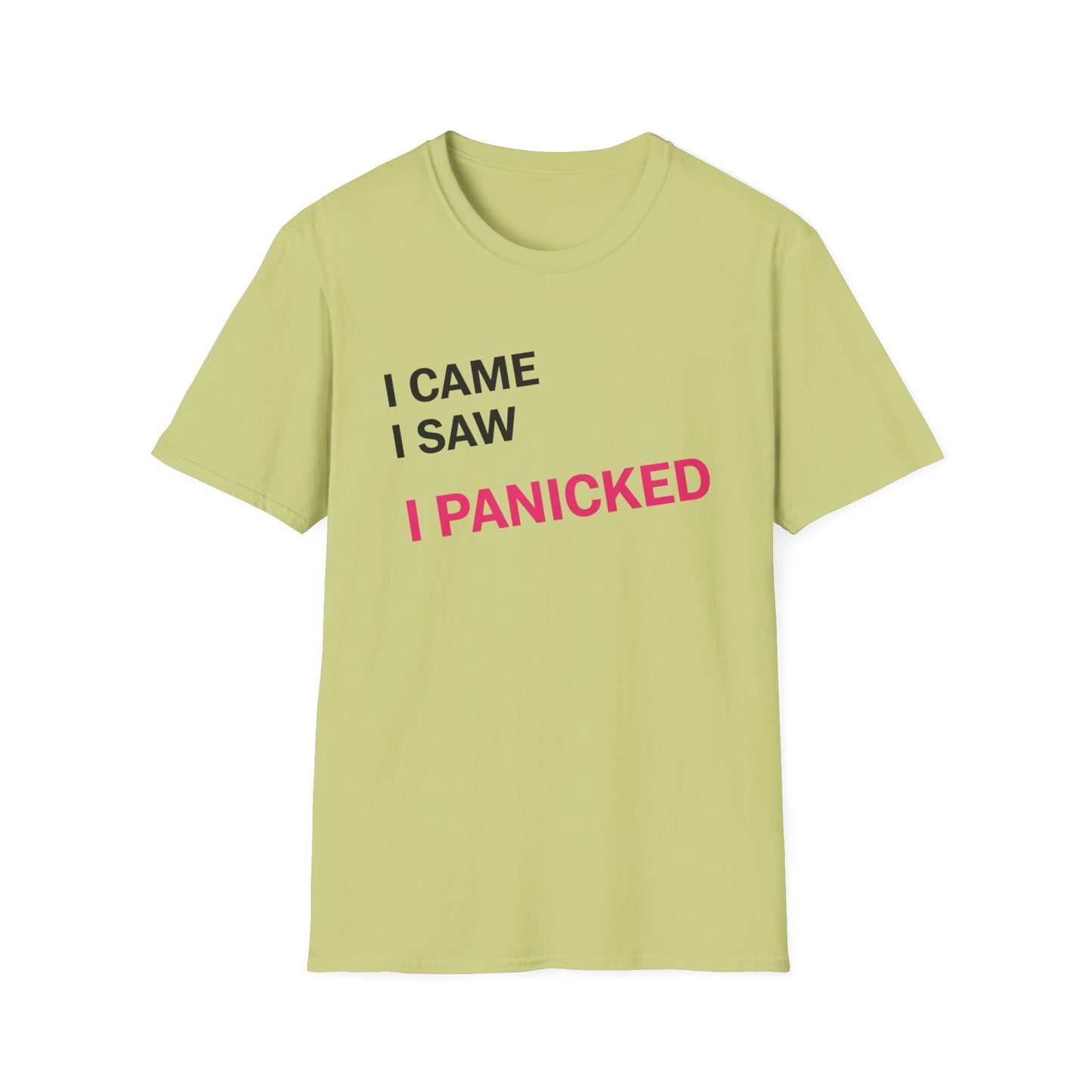 I Came I Saw I panicked Unisex Softstyle T-Shirt