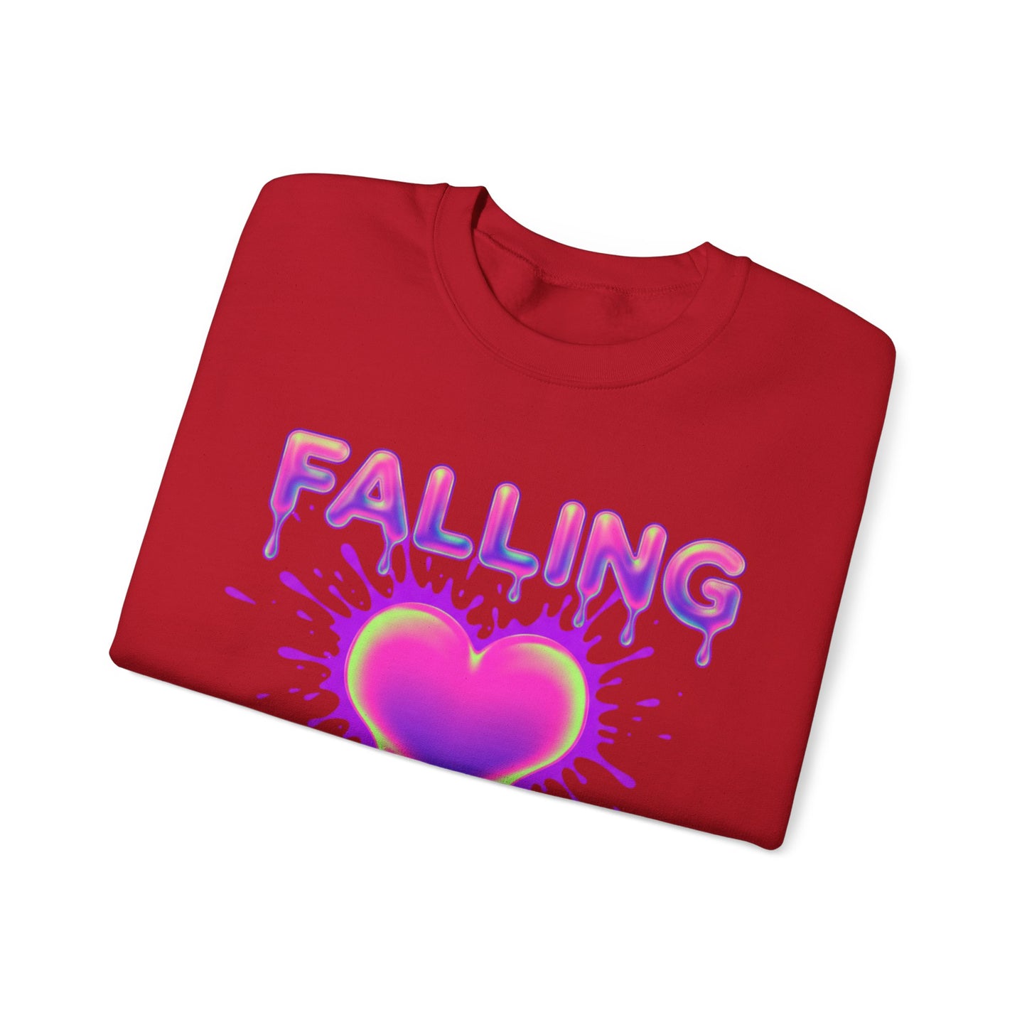 Falling Drip Heart Sweater | Neon Pink Purple Splash