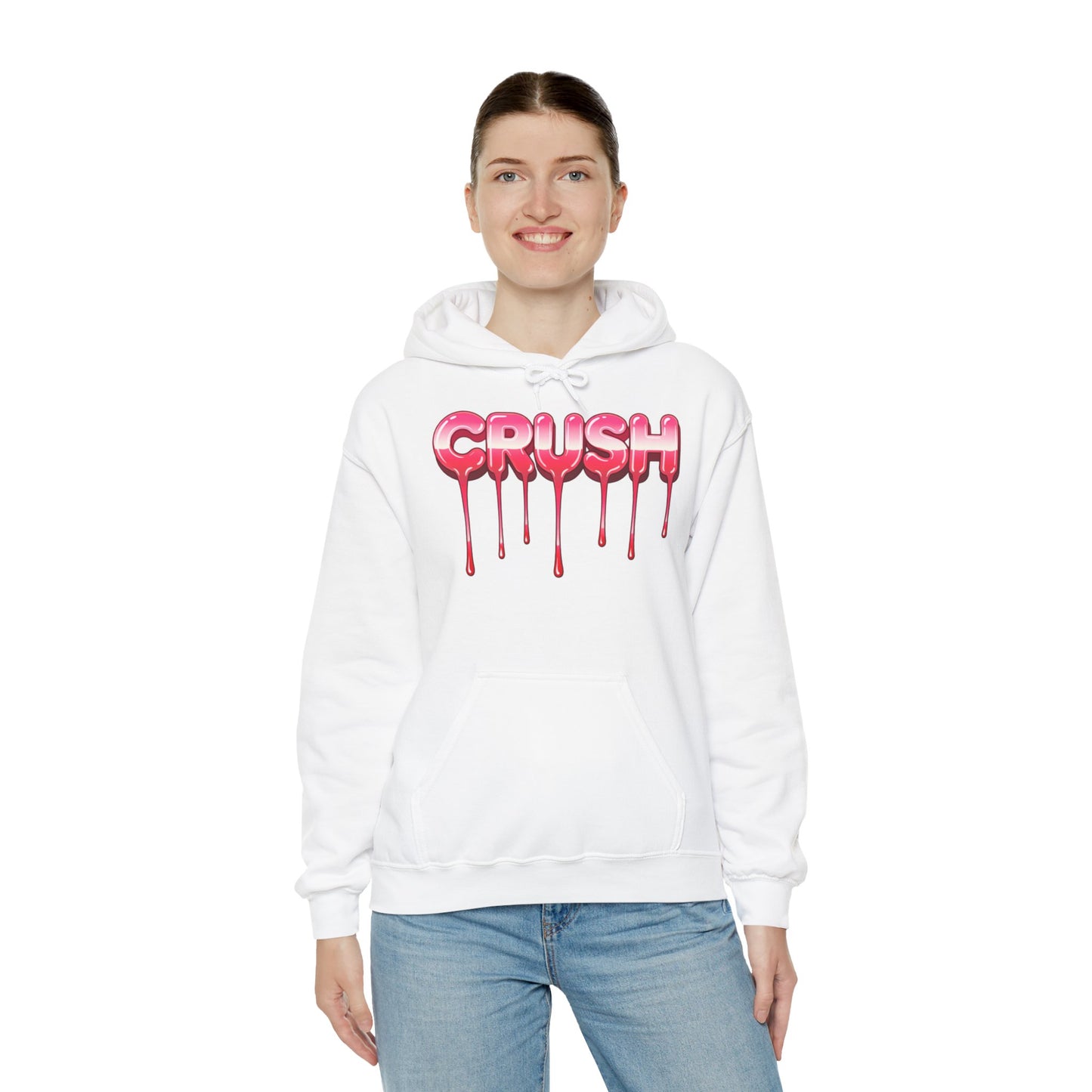 Dripping 'CRUSH' Graphic Hoodie | Candy Pink Drip Lettering
