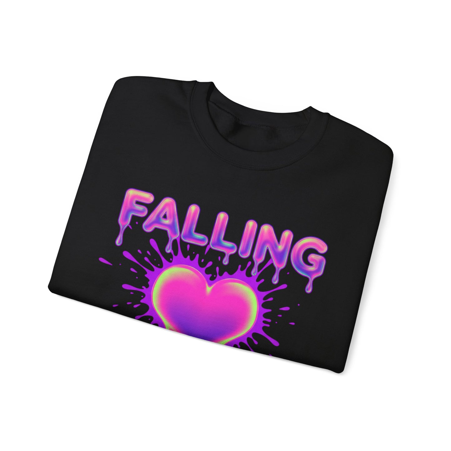 Falling Drip Heart Sweater | Neon Pink Purple Splash