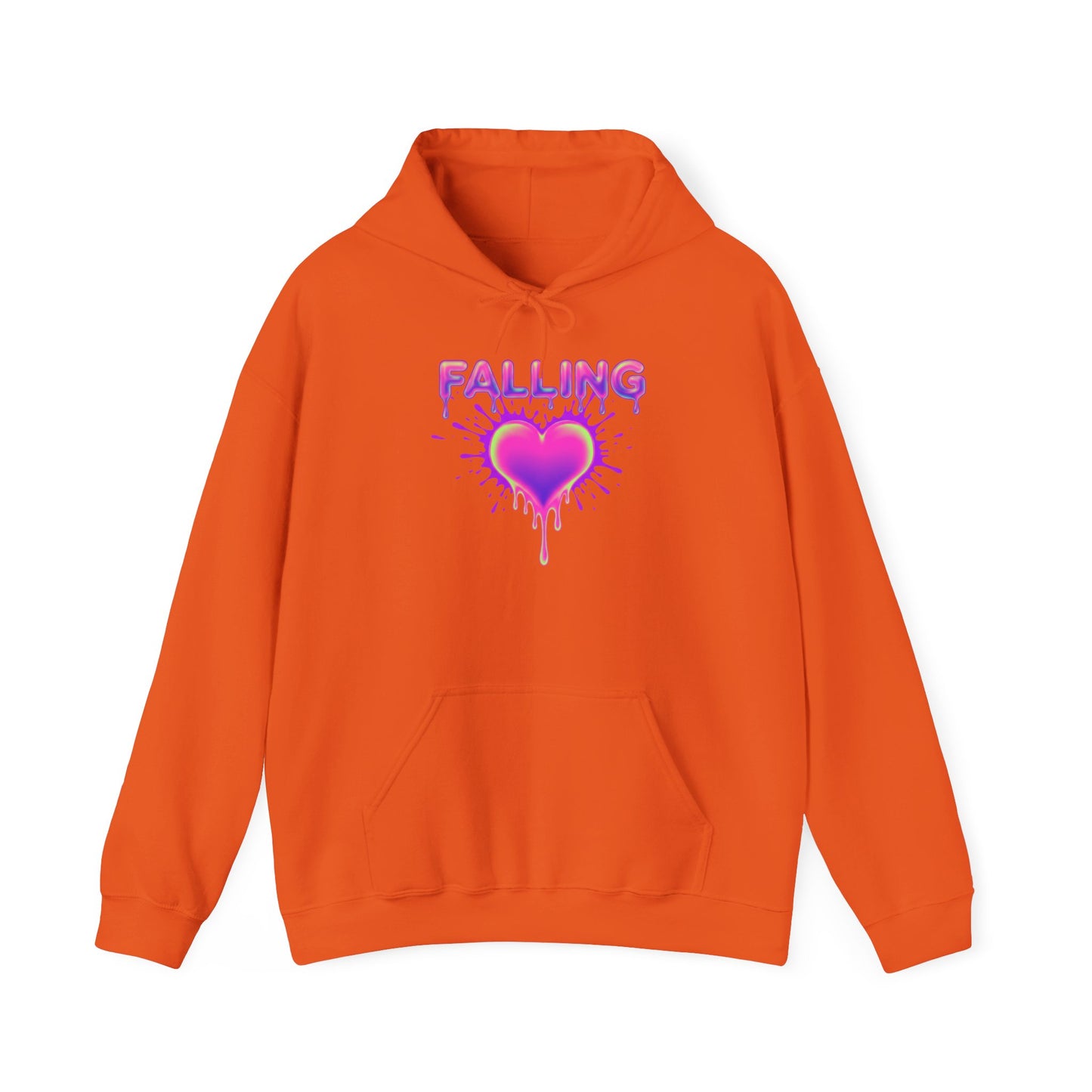 Falling Dripping Heart Hoodie | Pink Purple Splash Graphic