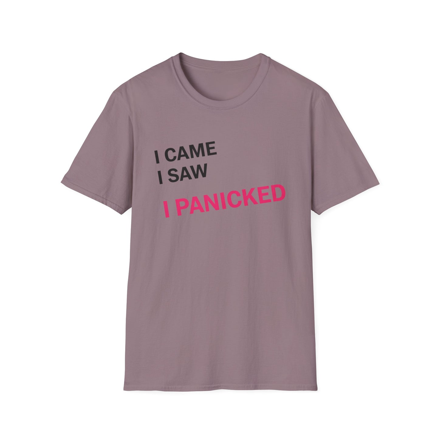 I Came I Saw I panicked Unisex Softstyle T-Shirt