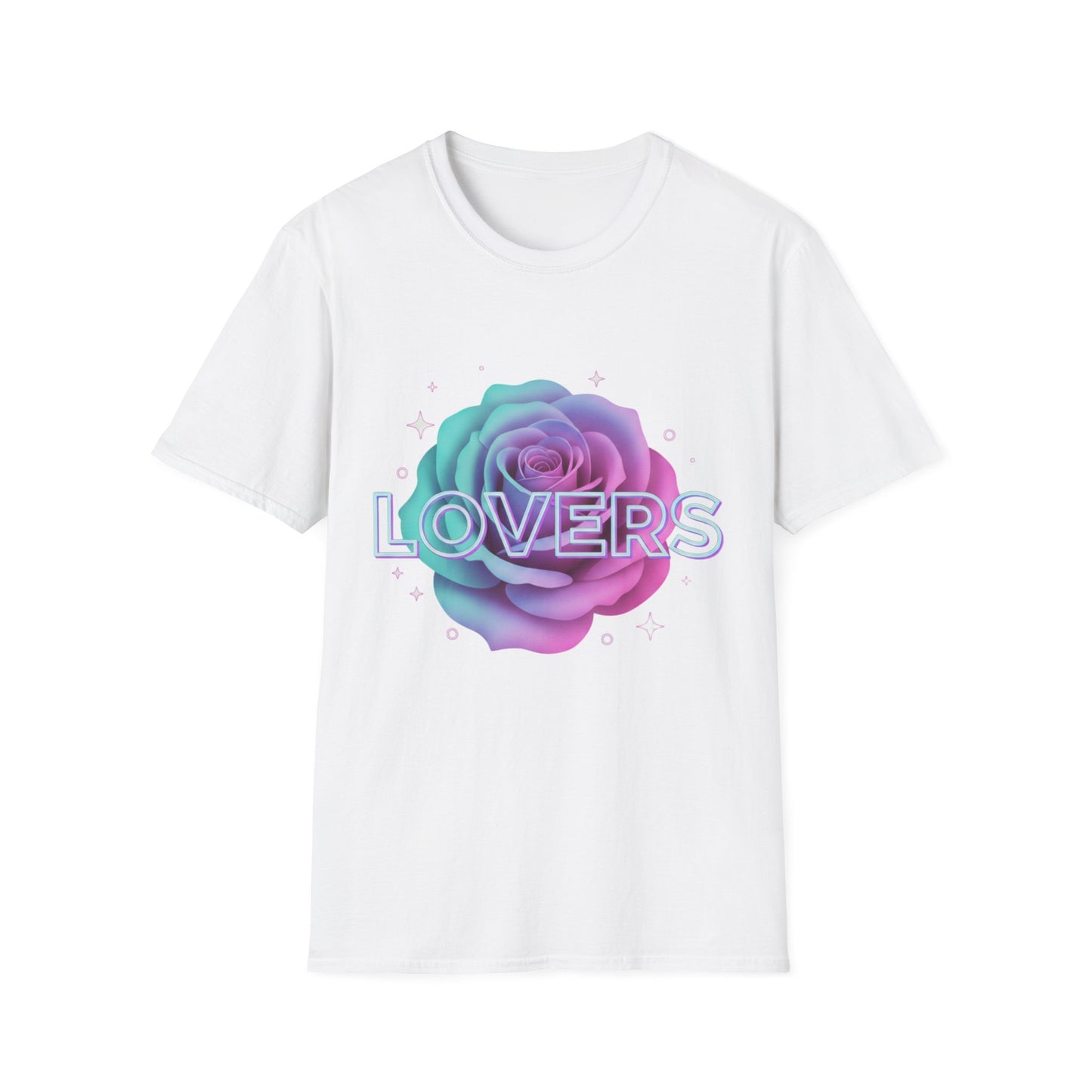 Gradient Rose Lovers T-Shirt | Pastel Floral Typography