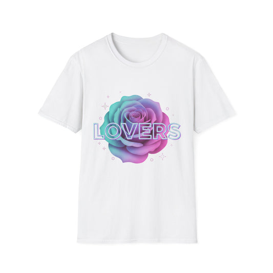 Gradient Rose Lovers T-Shirt | Pastel Floral Typography