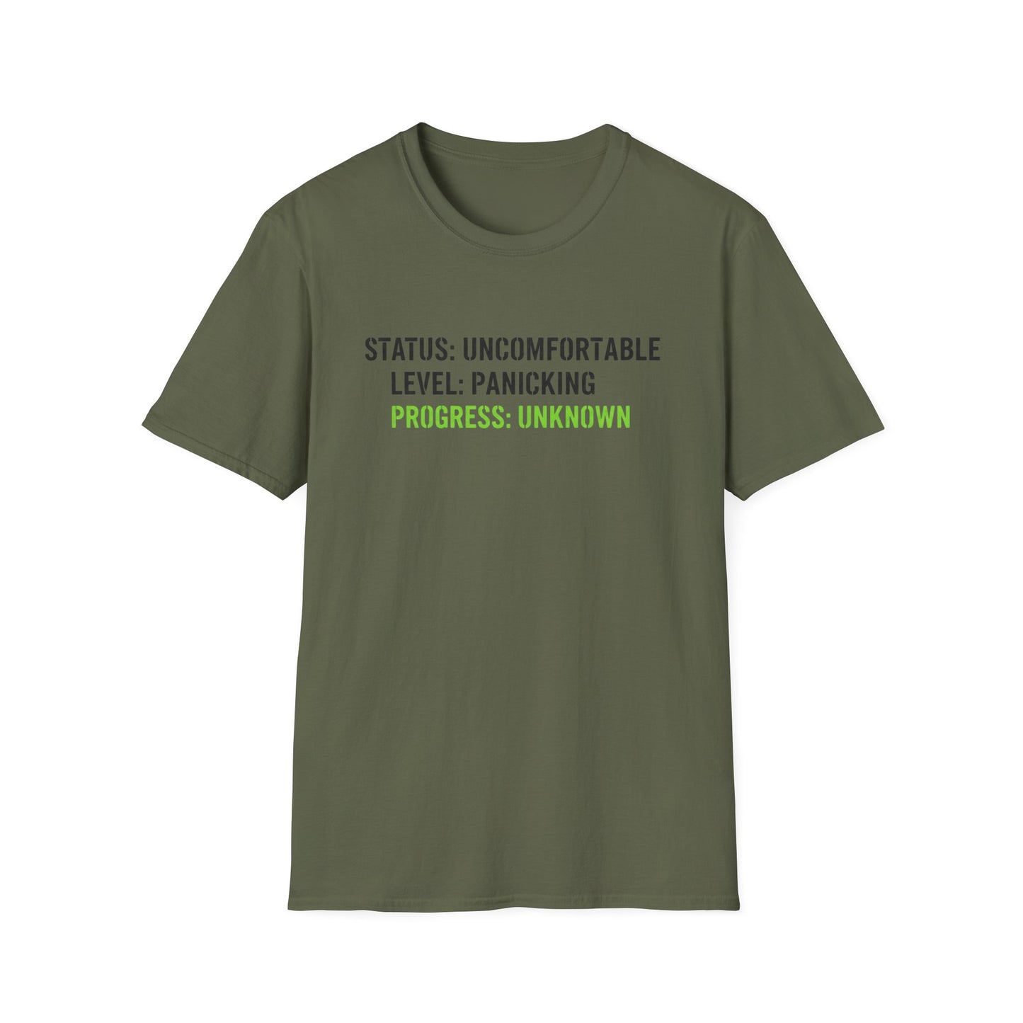 Status: Uncomfortable Unisex Softstyle T-Shirt