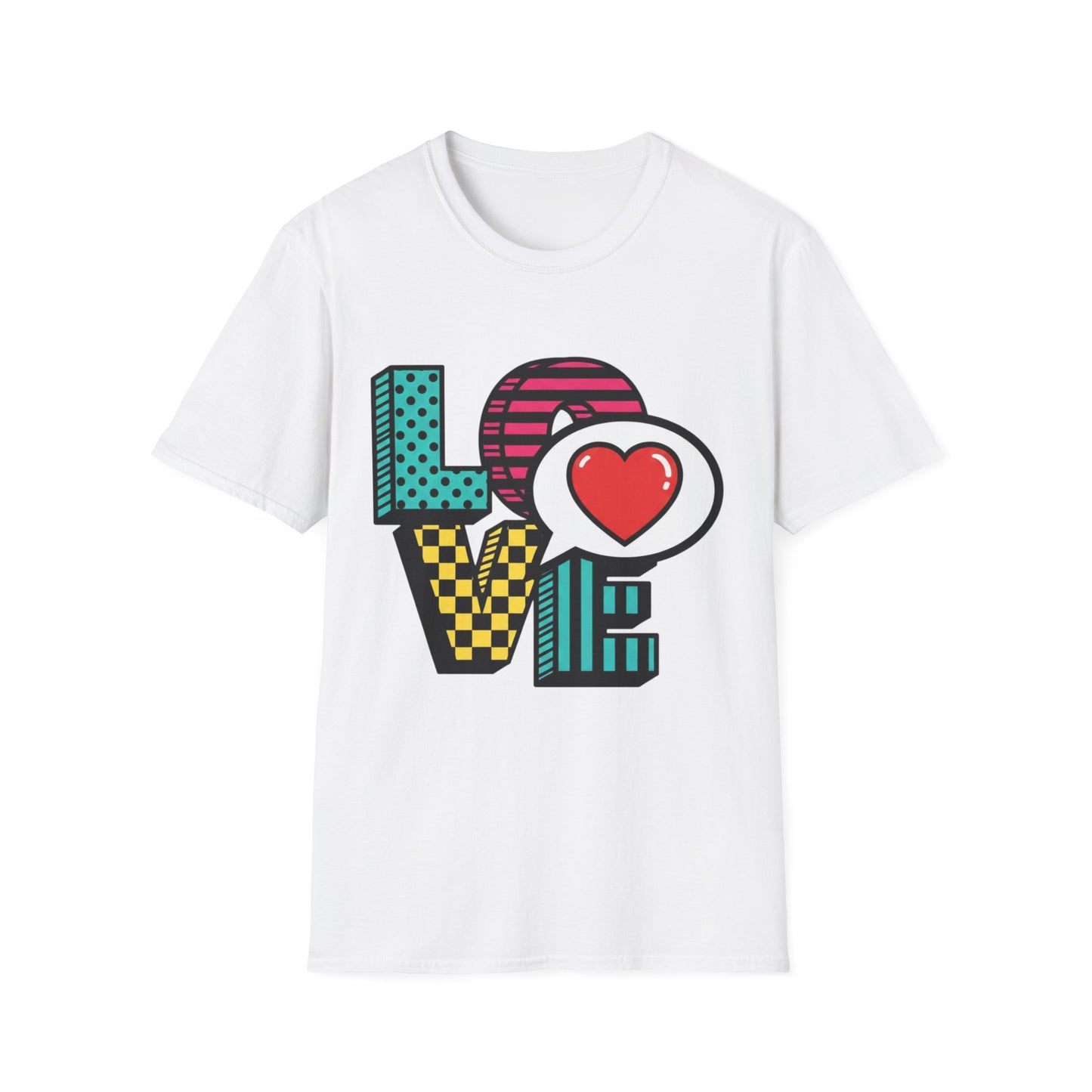 Pop Art LOVE Heart T-Shirt | Graphic Typography Tee