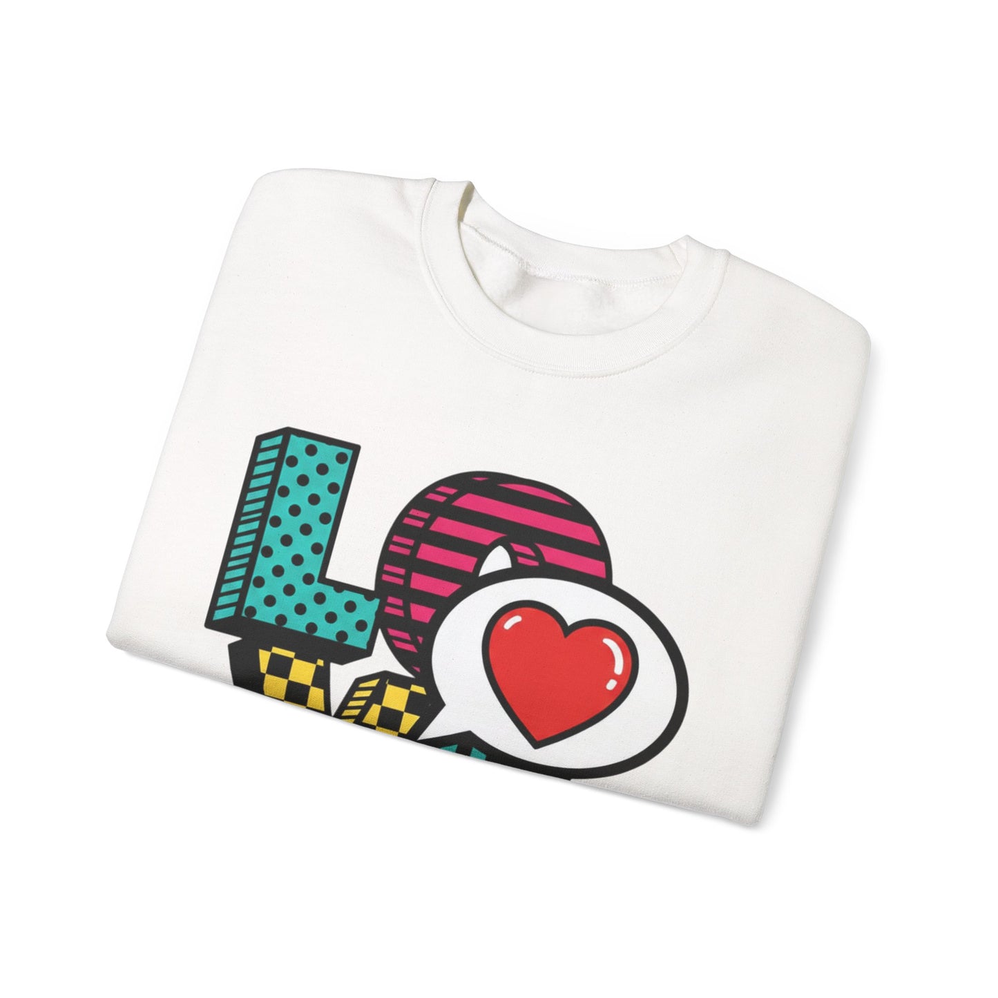 Pop Art LOVE Heart Sweater | Graphic Typography crewneck