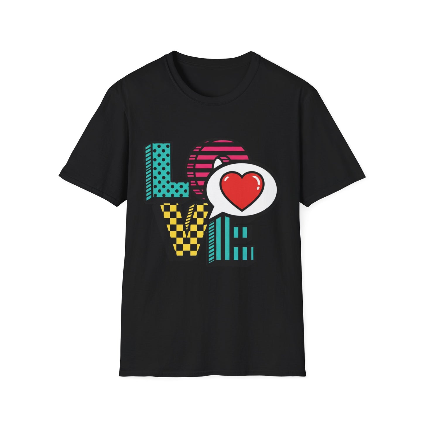 Pop Art LOVE Heart T-Shirt | Graphic Typography Tee