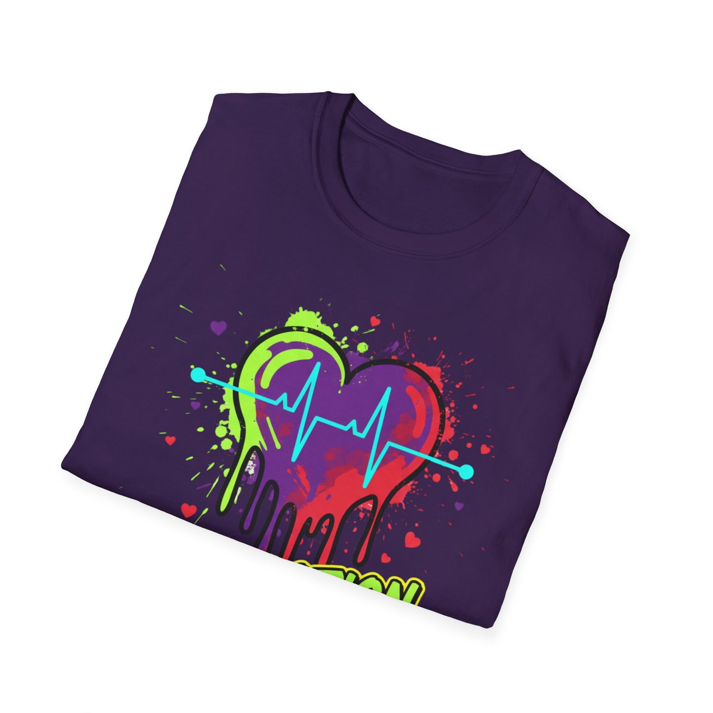 Neon Drip Heart Love Potion T-Shirt | Vibrant EKG Graphic