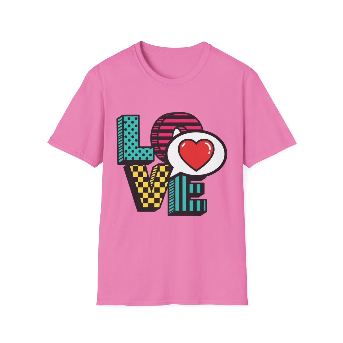 Pop Art LOVE Heart T-Shirt | Graphic Typography Tee