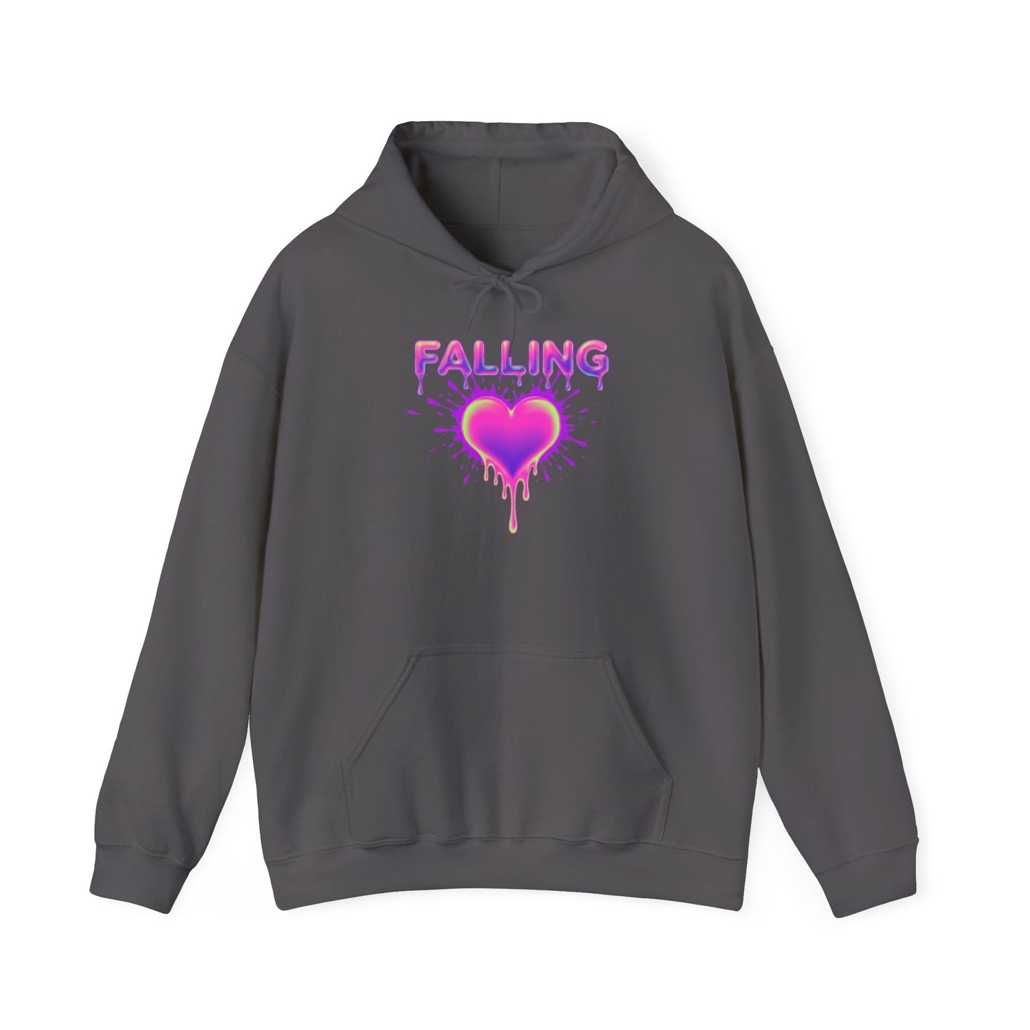 Falling Dripping Heart Hoodie | Pink Purple Splash Graphic