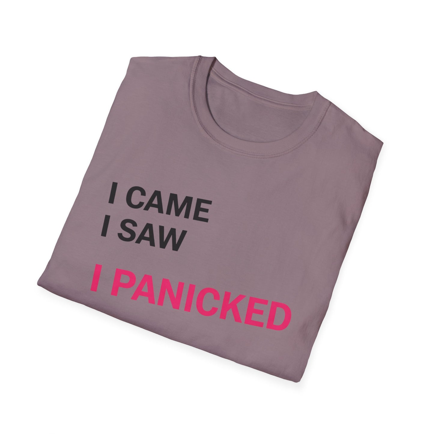 I Came I Saw I panicked Unisex Softstyle T-Shirt