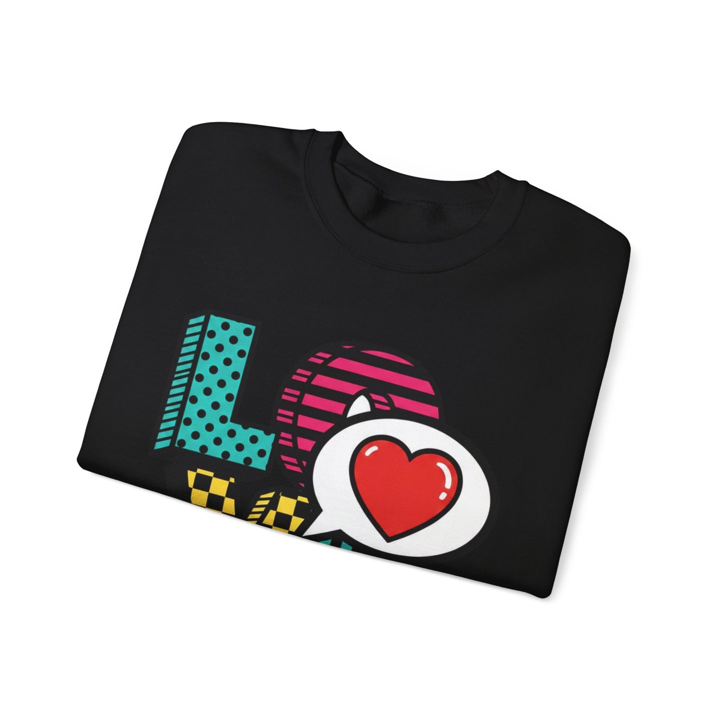 Pop Art LOVE Heart Sweater | Graphic Typography crewneck