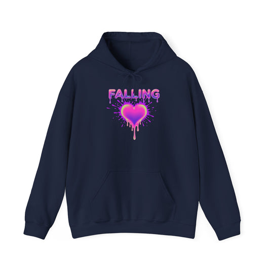 Falling Dripping Heart Hoodie | Pink Purple Splash Graphic