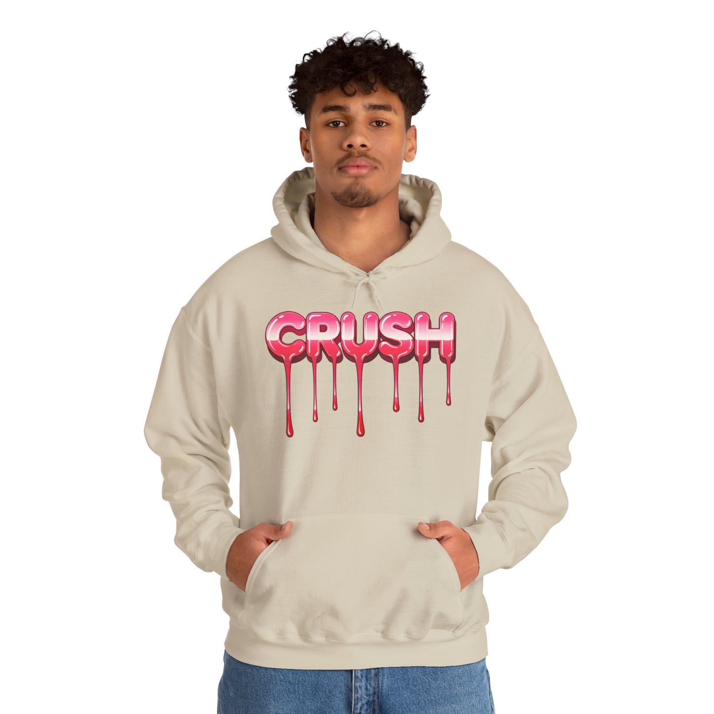 Dripping 'CRUSH' Graphic Hoodie | Candy Pink Drip Lettering