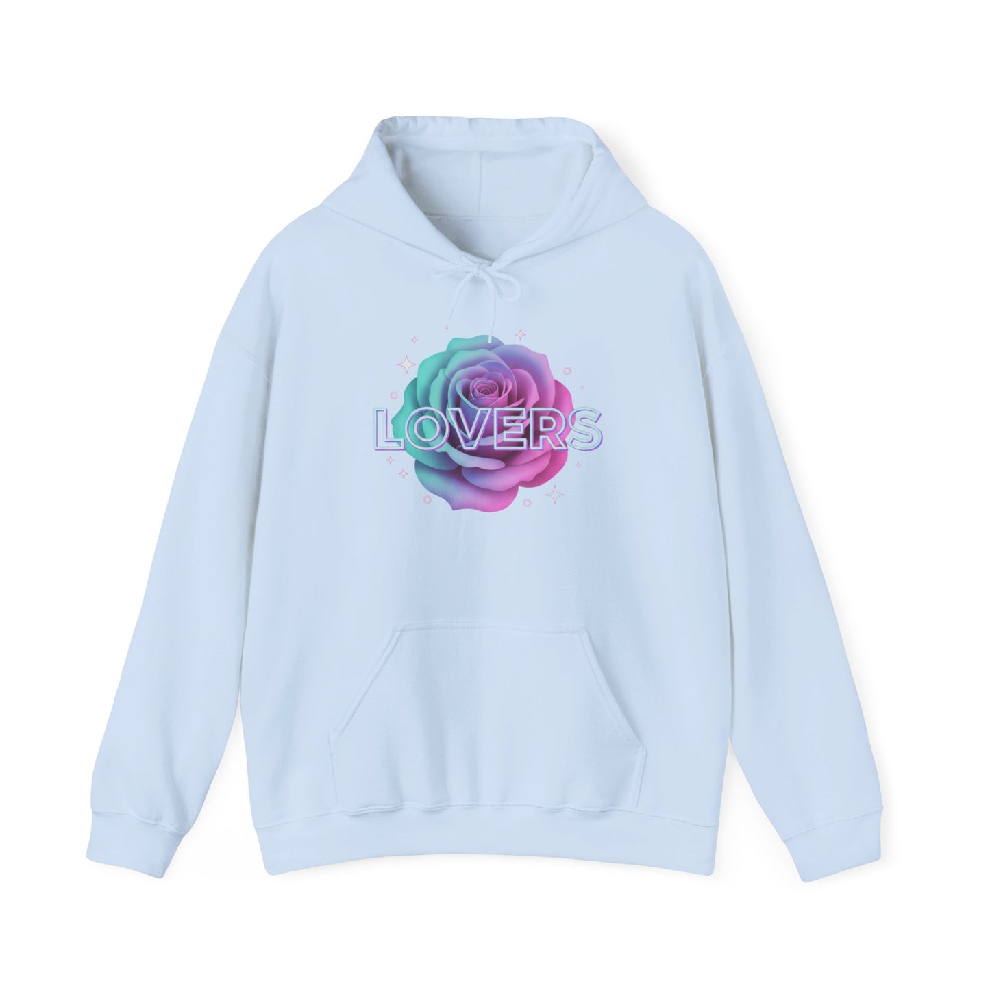 Gradient Rose Lovers Hoodie | Pastel Floral Typography