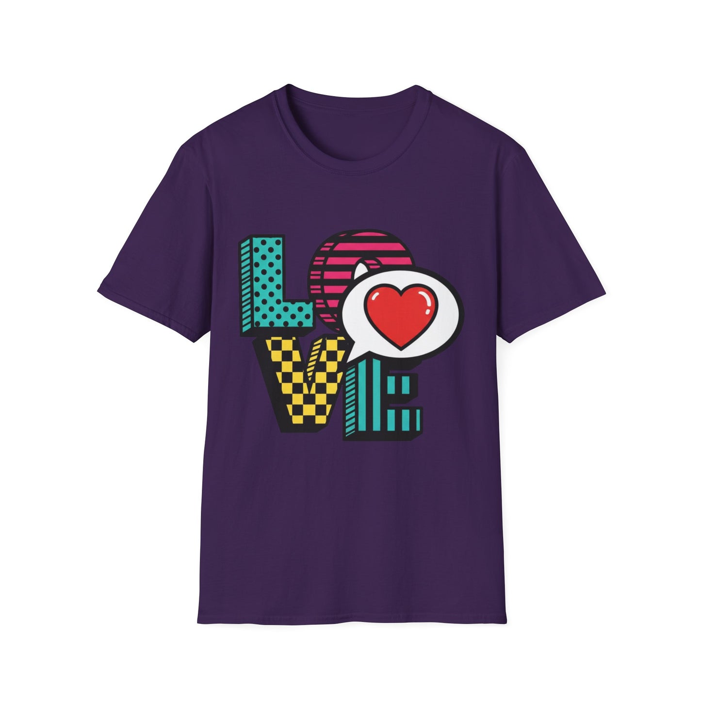 Pop Art LOVE Heart T-Shirt | Graphic Typography Tee