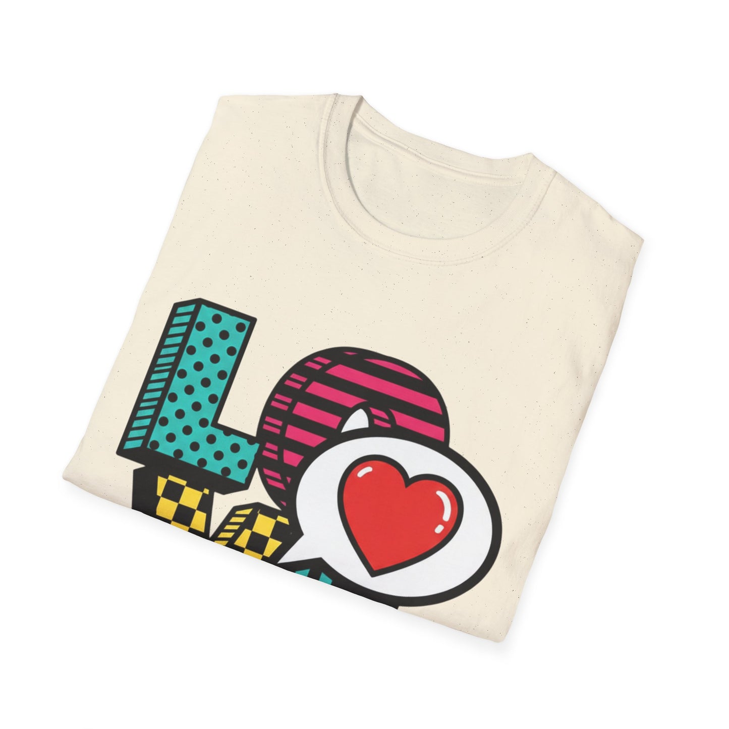 Pop Art LOVE Heart T-Shirt | Graphic Typography Tee